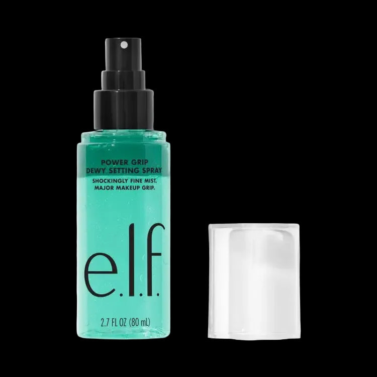 E.L.F. Power Grip Dewy Setting Spray - Bi-Phase Long-Lasting Makeup Spray, 5% Aloe + Hyaluronic Acid, Fine Mist, Non-Sticky 27.7 Oz (80 Ml)