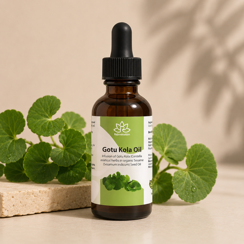 Gotu Kola (Centella Asiatica) Leaf Infused Sesame Oil Ayurvedic Herbal Hair & Skin Oil – Cold-Pressed, Unrefined, Plant-Based (2 Fl Oz)