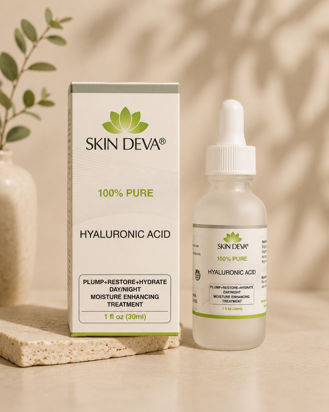 100% Pure Hyaluronic Acid Serum for Face – Hydrating Facial Serum to Help Plump and Smooth the Appearance of Fine Lines – Lightweight Moisture Boost for All Skin Types – 1 Fl Oz