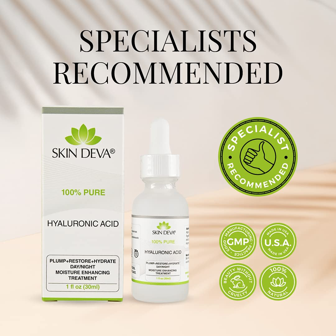 100% Pure Hyaluronic Acid Serum for Face – Hydrating Facial Serum to Help Plump and Smooth the Appearance of Fine Lines – Lightweight Moisture Boost for All Skin Types – 1 Fl Oz
