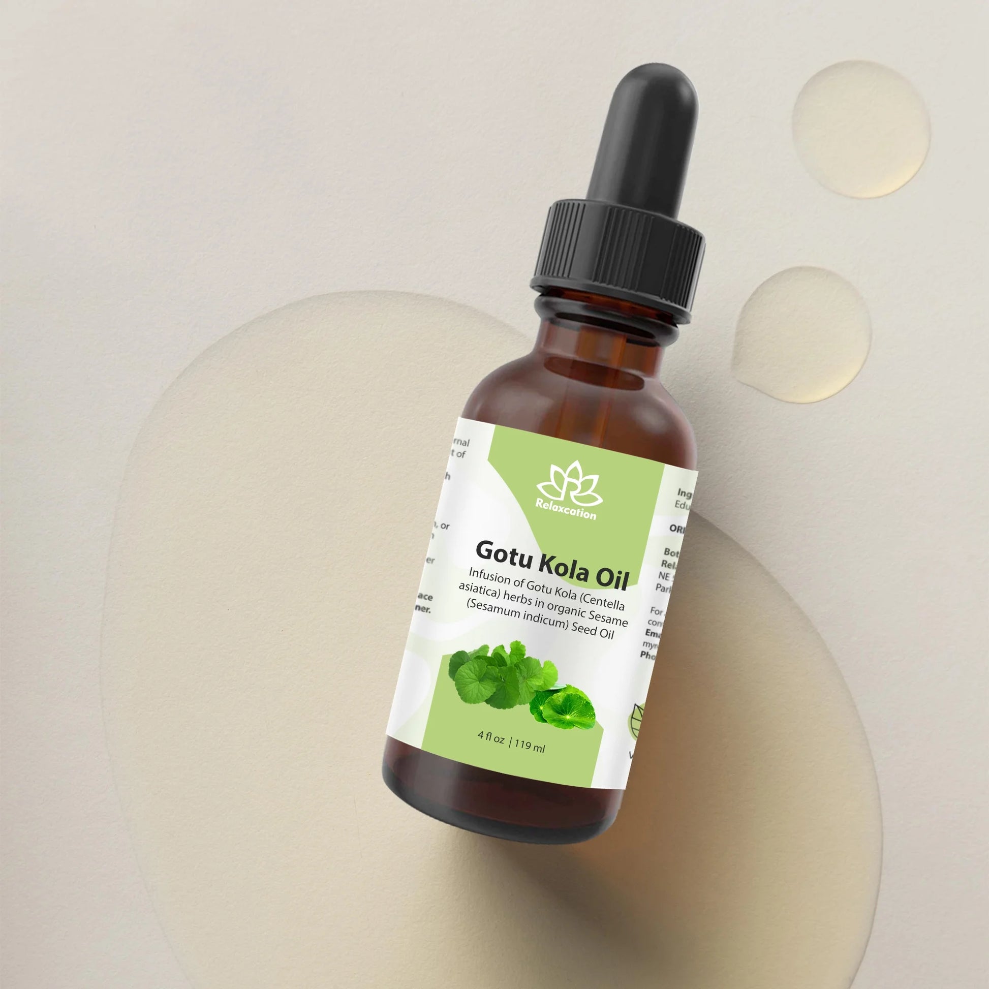 Gotu Kola (Centella Asiatica) Leaf Infused Sesame Oil Ayurvedic Herbal Hair & Skin Oil – Cold-Pressed, Unrefined, Plant-Based (2 Fl Oz)