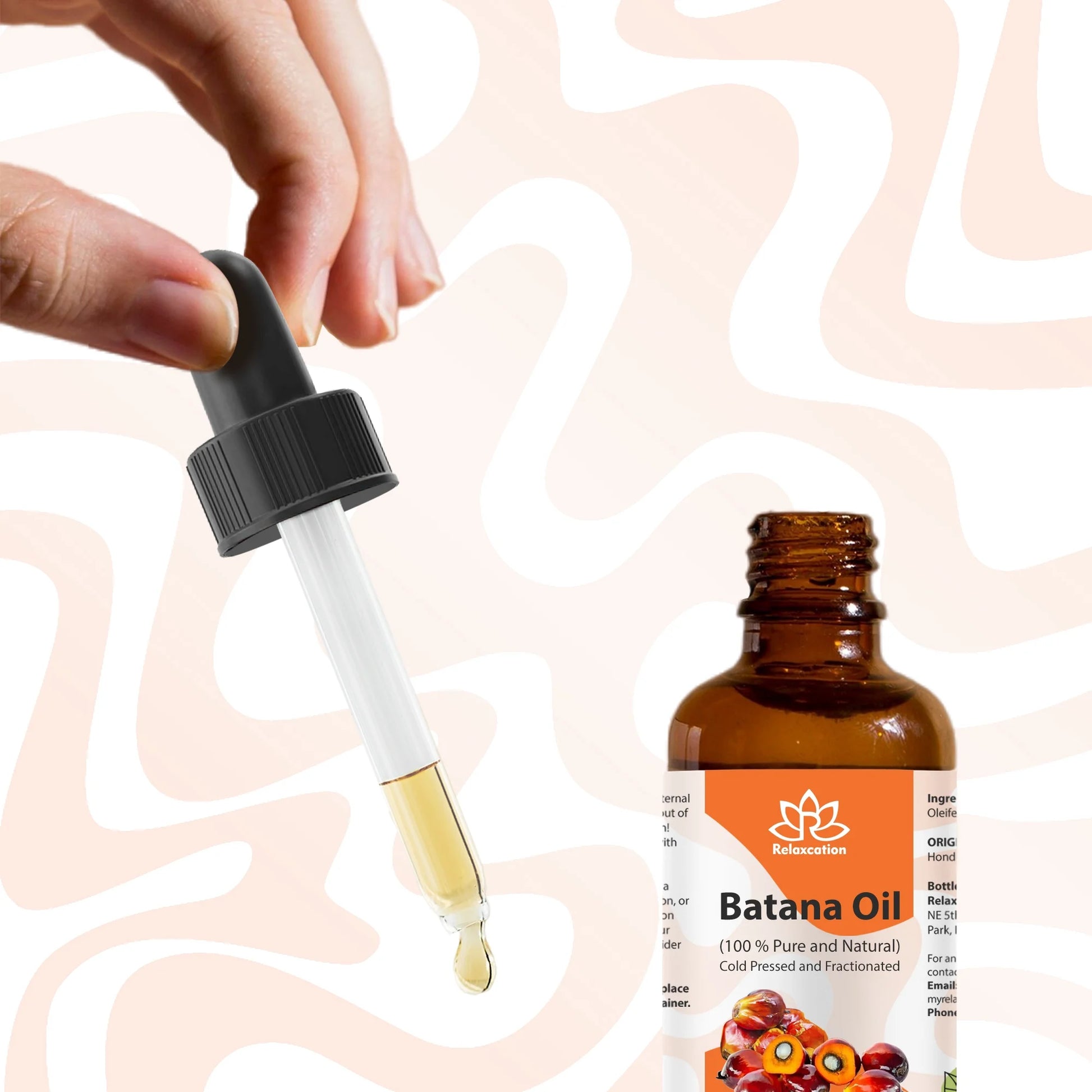 Batana Oil (Elaeis Oleifera Kernel / Fractionated Batana) – Lightweight Natural Hair & Skin Oil, Cold-Pressed, Unrefined, 2 Fl Oz