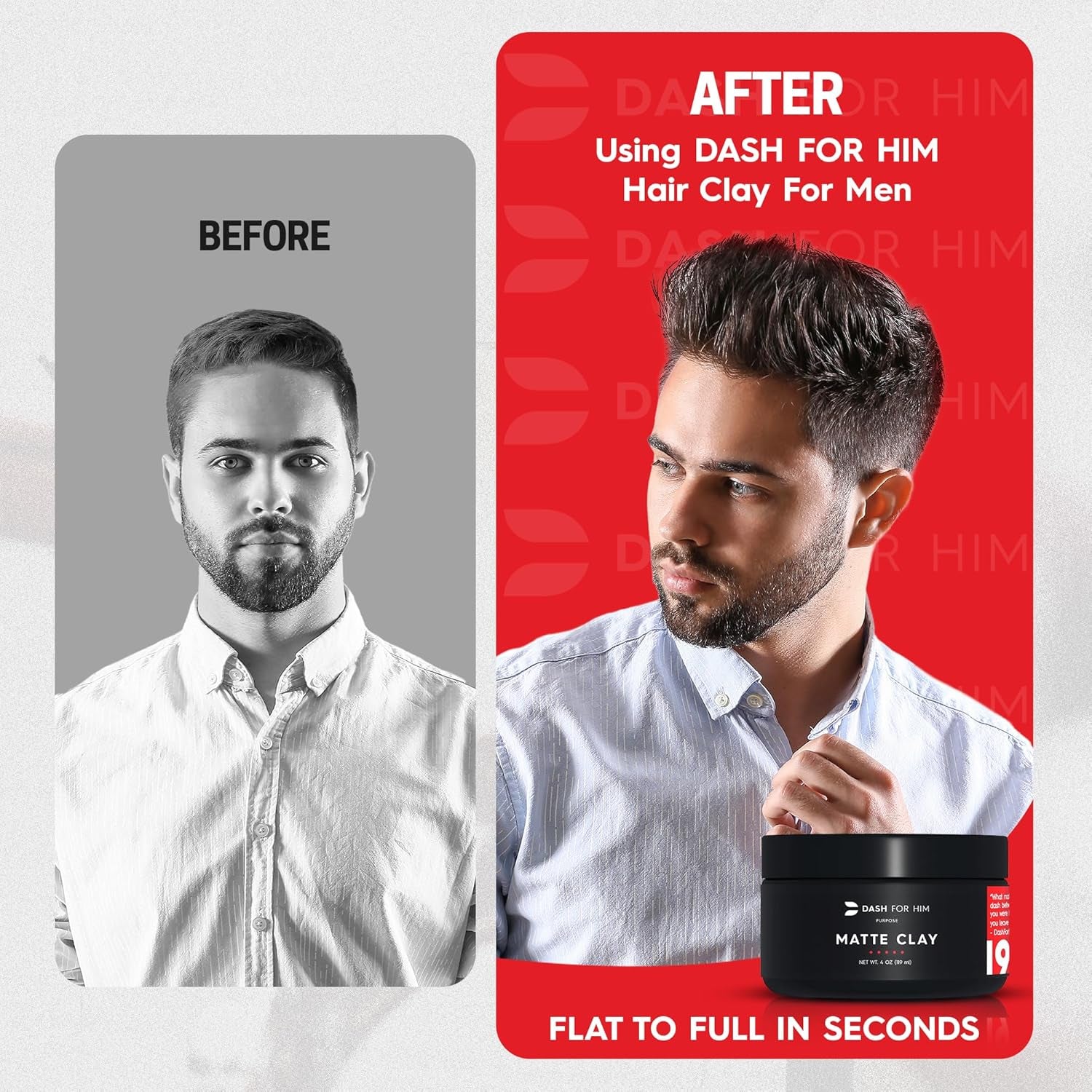 Hair Clay for Men – Matte Finish | Medium Hold, Adds Volume & Texture | Scented, Clean Ingredients, Non-Greasy & Easy to Wash Out | Barber-Grade Men’S Styling Clay | Made in the USA 2Oz