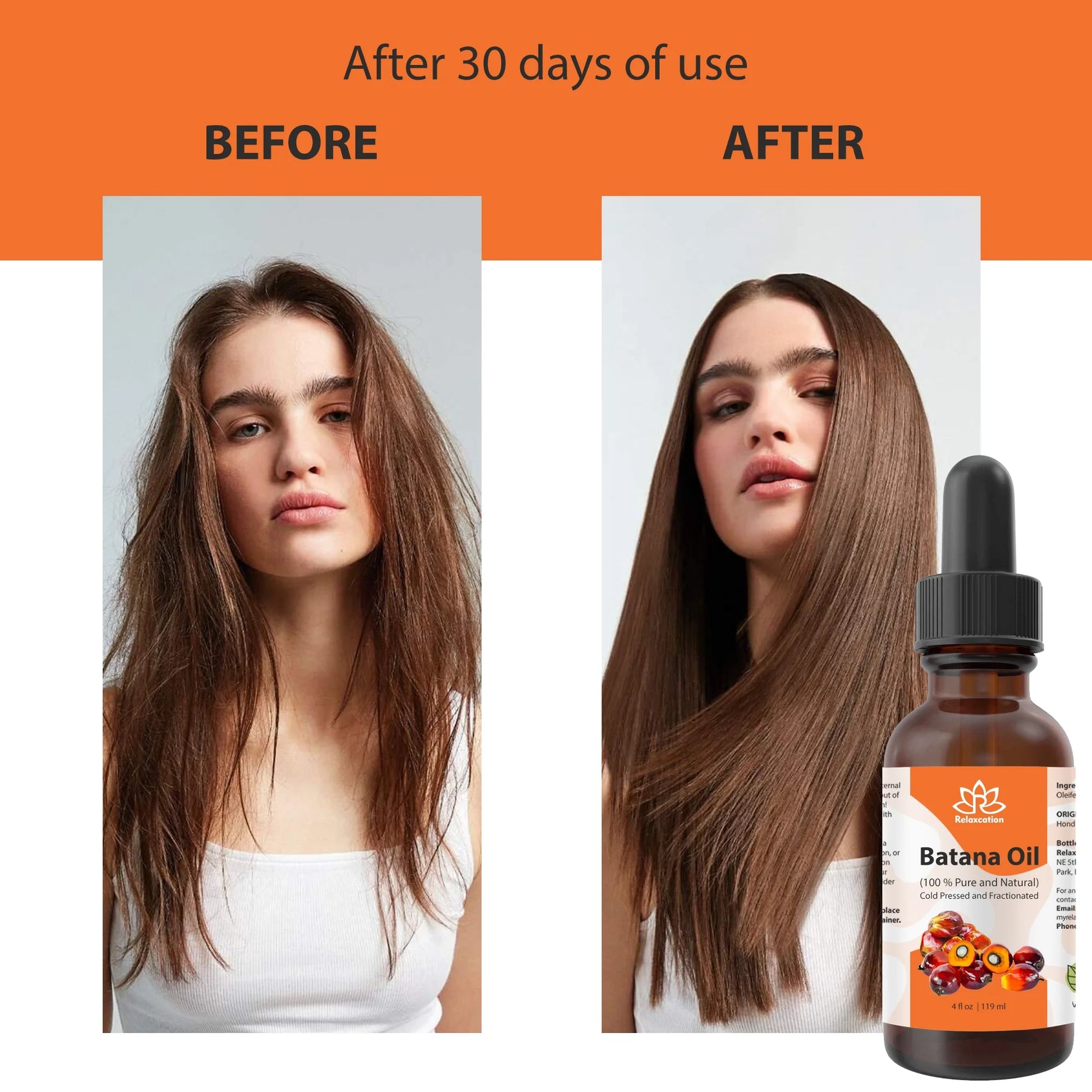 Batana Oil (Elaeis Oleifera Kernel / Fractionated Batana) – Lightweight Natural Hair & Skin Oil, Cold-Pressed, Unrefined, 2 Fl Oz