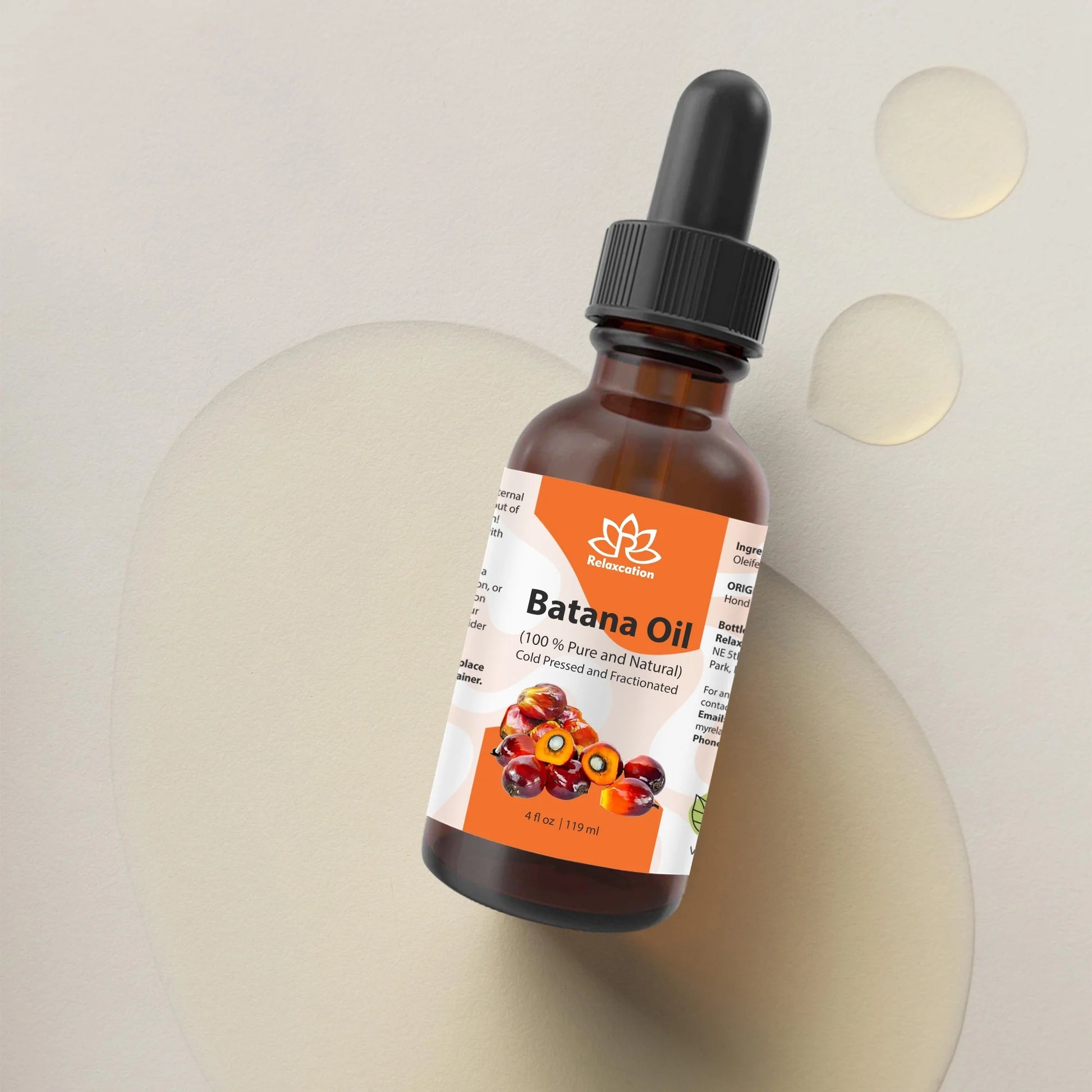 Batana Oil (Elaeis Oleifera Kernel / Fractionated Batana) – Lightweight Natural Hair & Skin Oil, Cold-Pressed, Unrefined, 2 Fl Oz