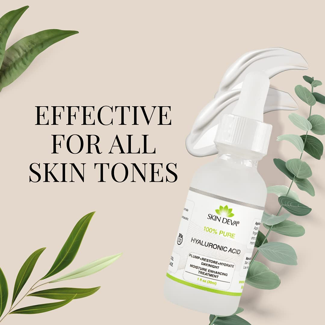 100% Pure Hyaluronic Acid Serum for Face – Hydrating Facial Serum to Help Plump and Smooth the Appearance of Fine Lines – Lightweight Moisture Boost for All Skin Types – 1 Fl Oz